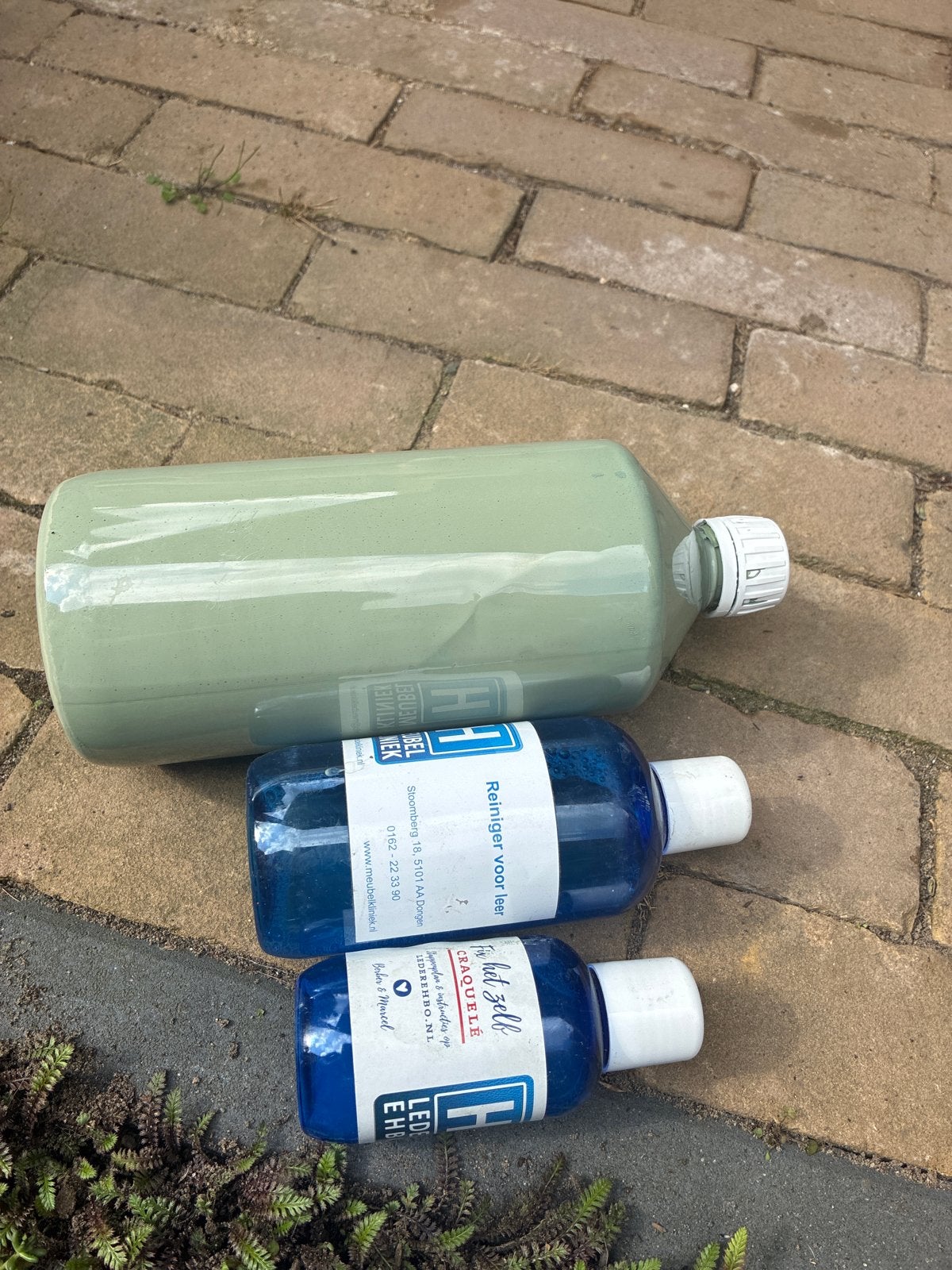 1 liter Leerverf op waterbasis eucalyptus lentilles, Nieuw, Ophalen of Verzenden, Verf, Minder dan 5 liter