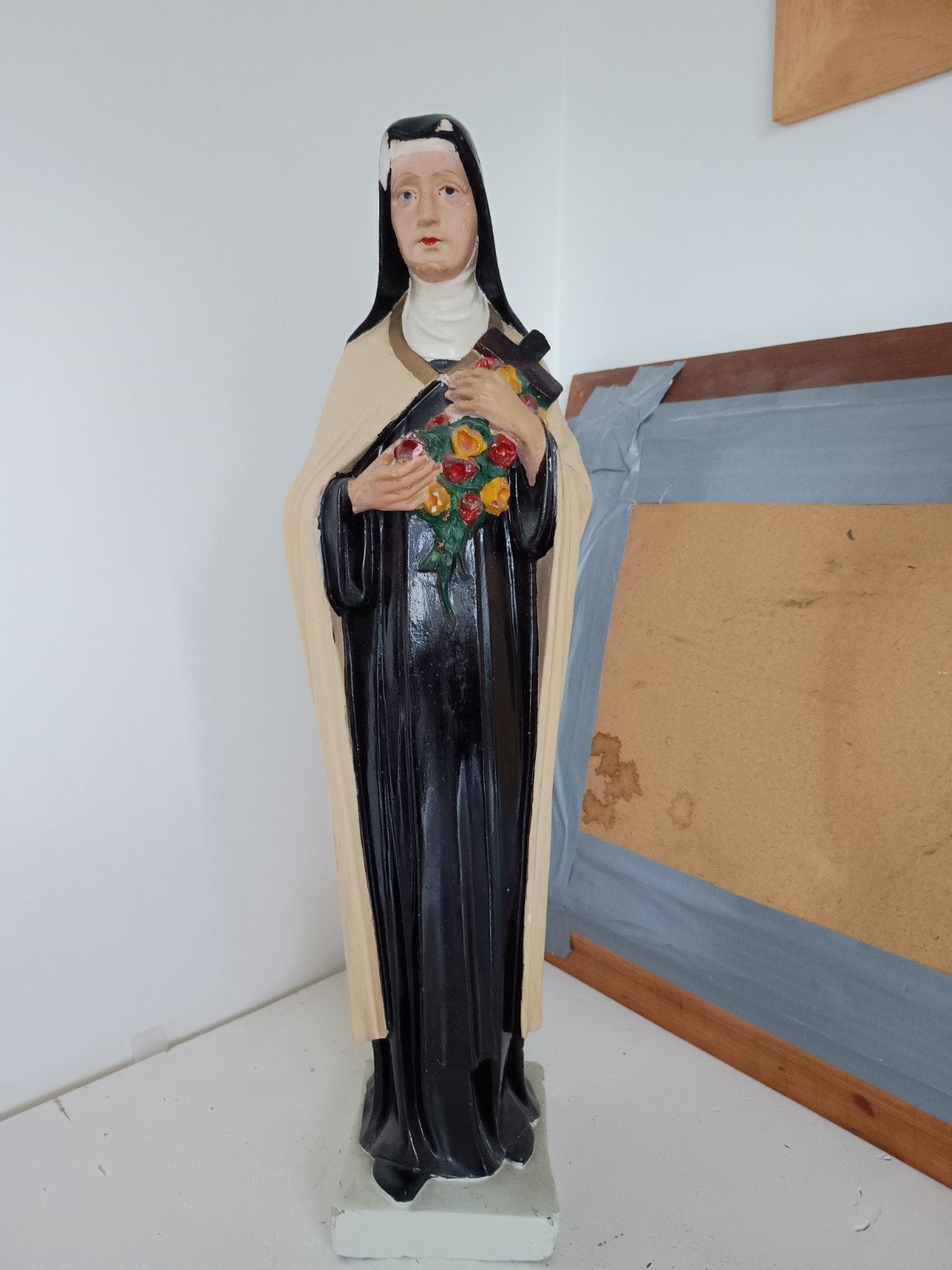 Antiek beeld Heilige Theresia van Lisieux - 56 cm, Antiek en Kunst, Ophalen