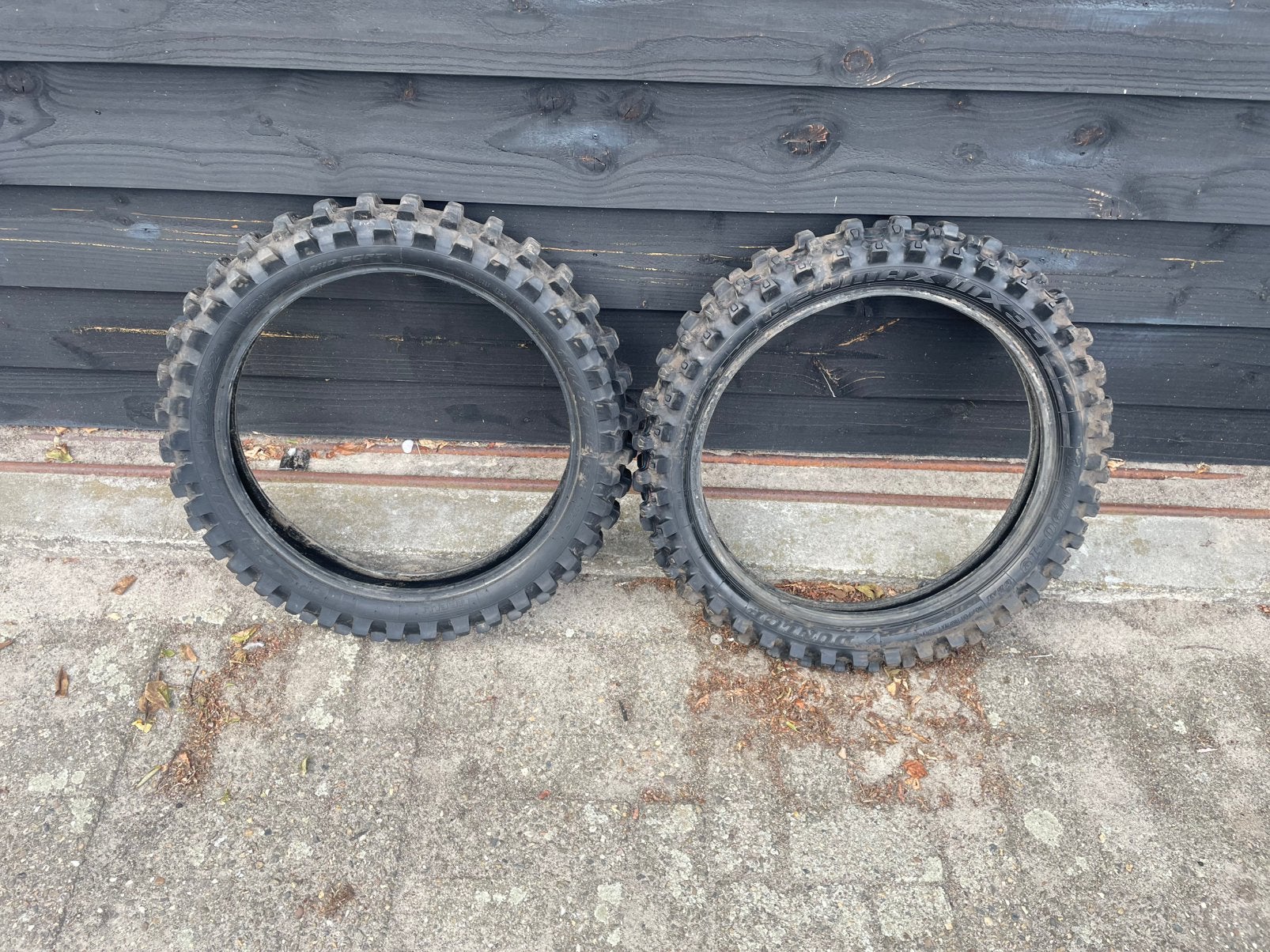 2x crossbanden Dunlop Pirelli, Ophalen, Gebruikt