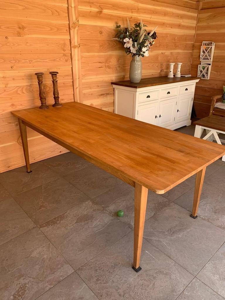 Ikea Ekhard ettafel 220x90 massief hout, Huis en Inrichting, Tafels | Eettafels, Ophalen, Gebruikt, 200 cm of meer, 50 tot 100 cm