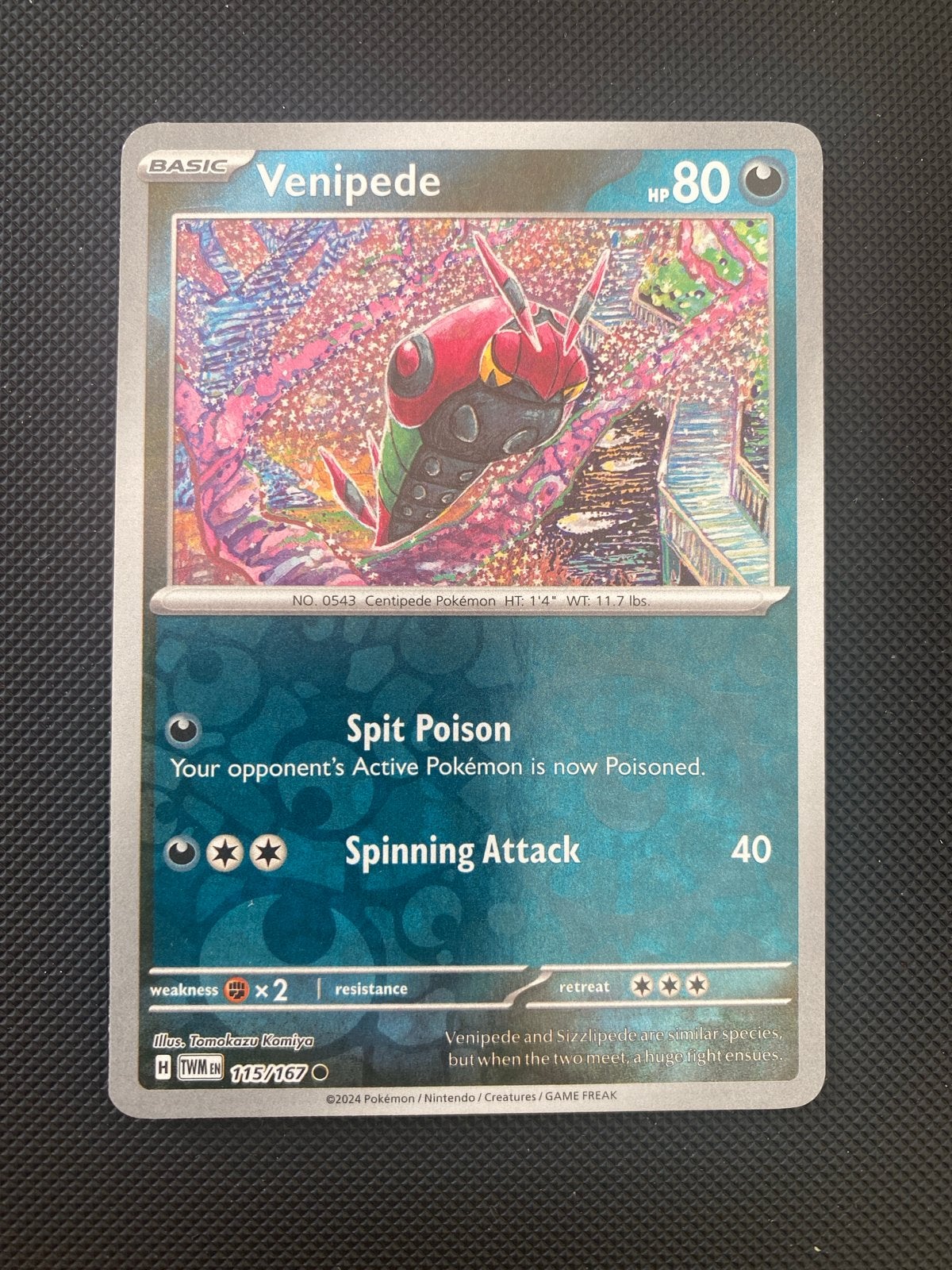 Venipede 115/167 Reverse Holo Twilight Masquerade, Ophalen of Verzenden, Zo goed als nieuw, Losse kaart, Foil