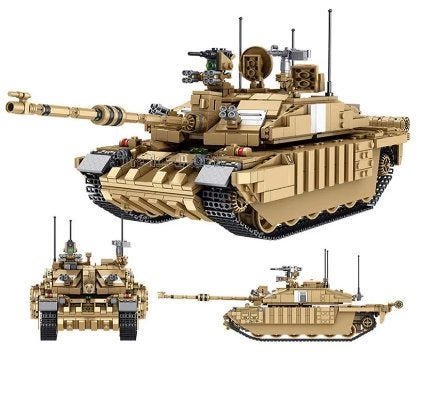 Bouwblokken set Militair - Leopard 2 zand (1687 blokjes), Ophalen of Verzenden, Nieuw