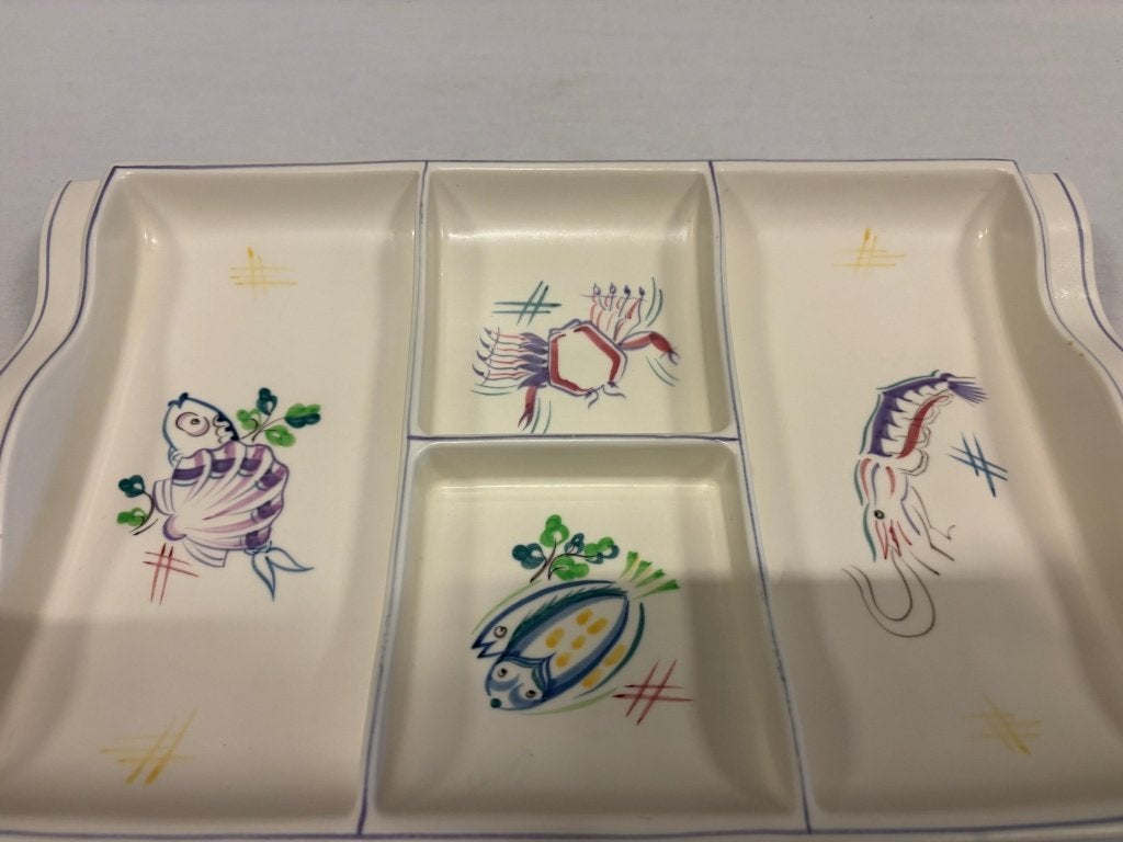 Poole Pottery serveerschaal met vier vakken, Ophalen of Verzenden