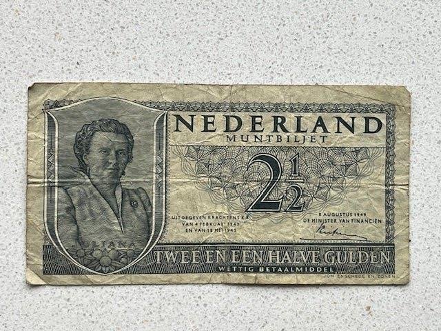 Biljet Juliana 2,50 gulden, Ophalen, 2½ gulden, Los biljet