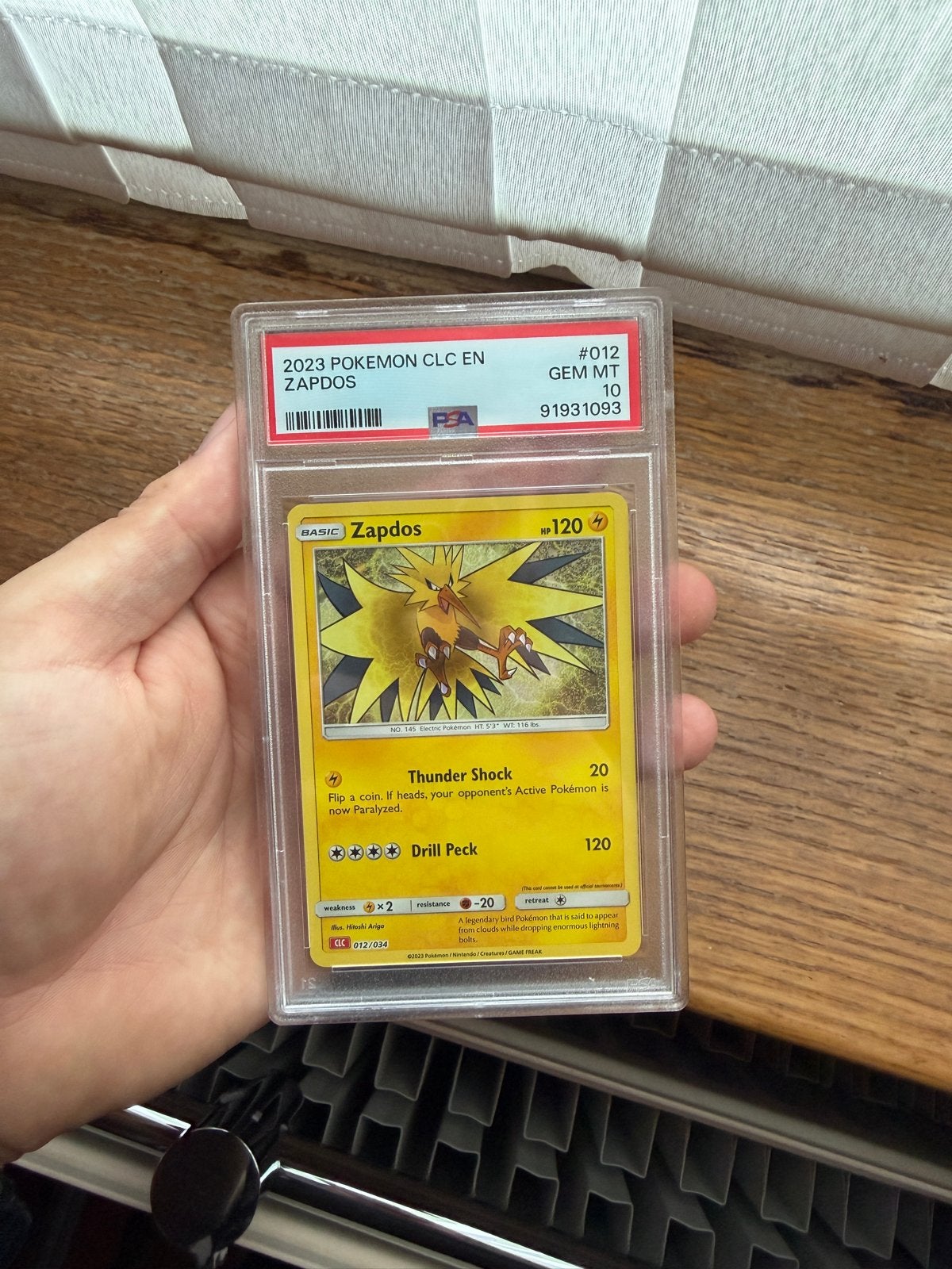 Zapdos 012/034 PSA 10 Gem Mint Pokémon Kaart, Ophalen of Verzenden, Nieuw, Losse kaart