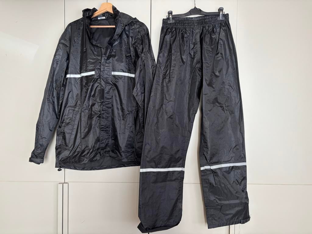 Hema Regenpak Zwart Maat L met Reflecterende Strepen, Ophalen of Verzenden, Gebruikt, Regenpak, Heren