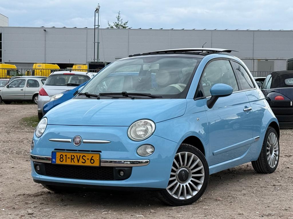 Fiat 500 1.2 Lounge/PANO/BABYBLAUW, Auto's, Euro 5, Gebruikt, 1242 cc, 4 cilinders
