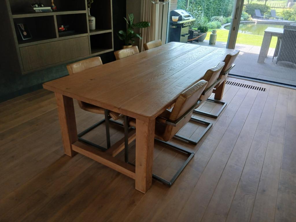 eiken tafel, Huis en Inrichting, Tafels | Eettafels, Ophalen, 100 tot 150 cm, Eikenhout, 200 cm of meer