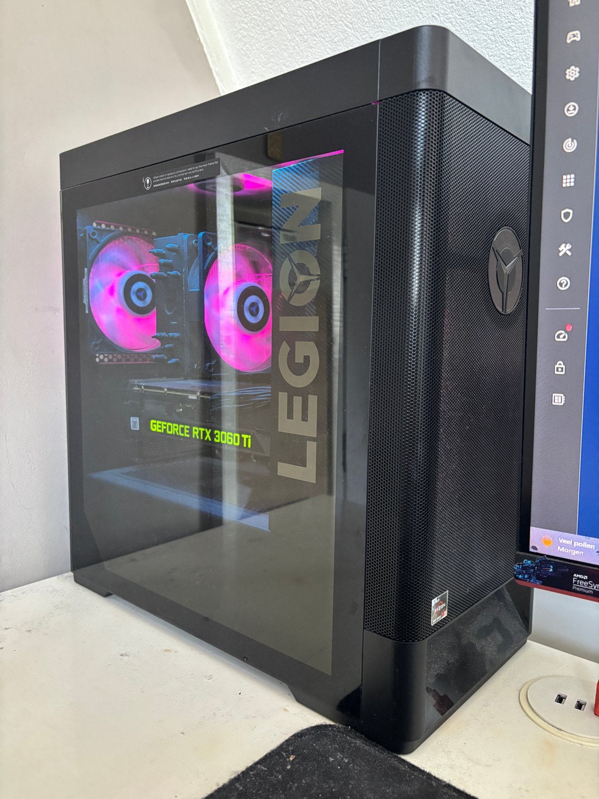 Lenovo Legion Gaming PC - RTX 3060 Ti, Ryzen 5 5600G, 16GB R, Computers en Software, Desktop Pc's, Ophalen, Zo goed als nieuw
