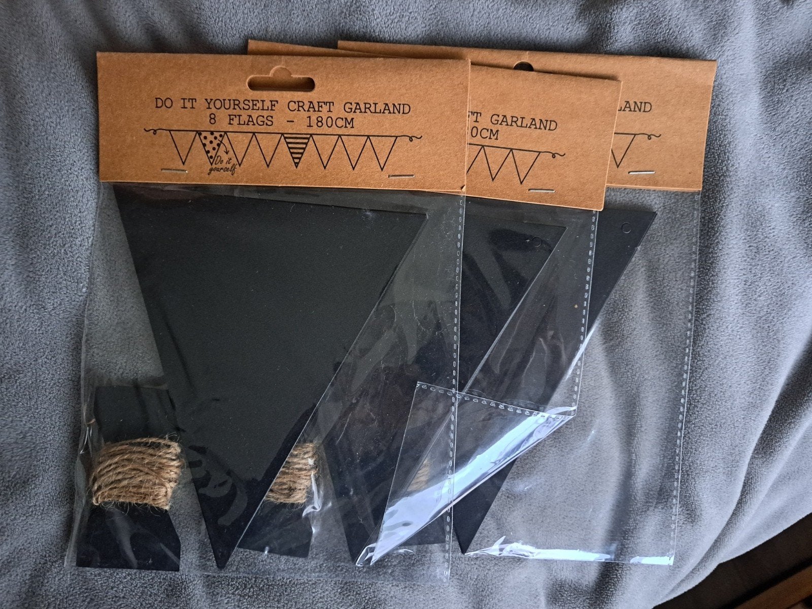 DIY vlaggenlijn zwart, Ophalen of Verzenden, Nieuw, Versiering, Verjaardag