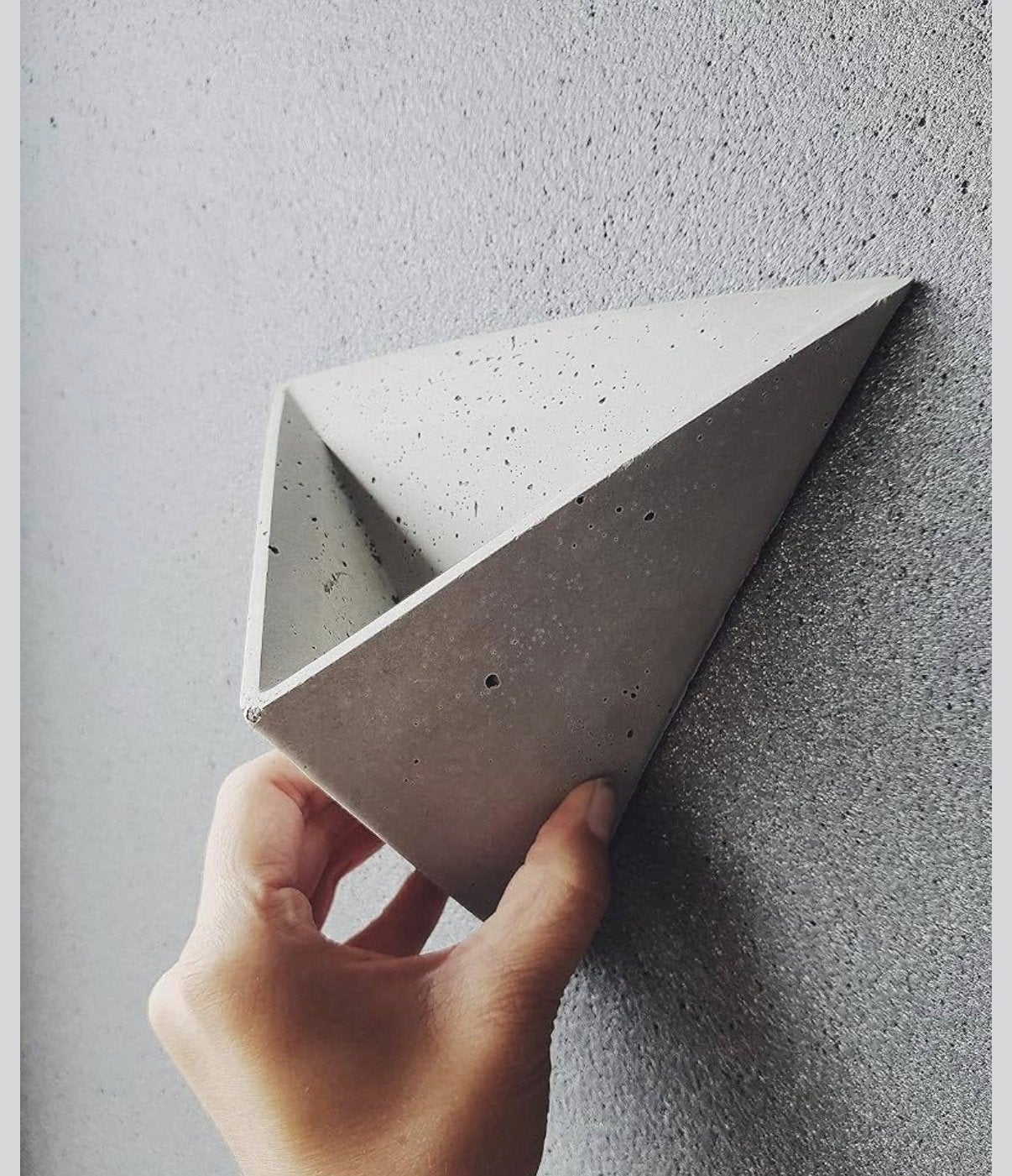 Set van 10 Design Beton Wandpotten - Driehoekig & Handgemaak, Huis en Inrichting, Woonaccessoires | Vazen, Ophalen, Handgemaakt