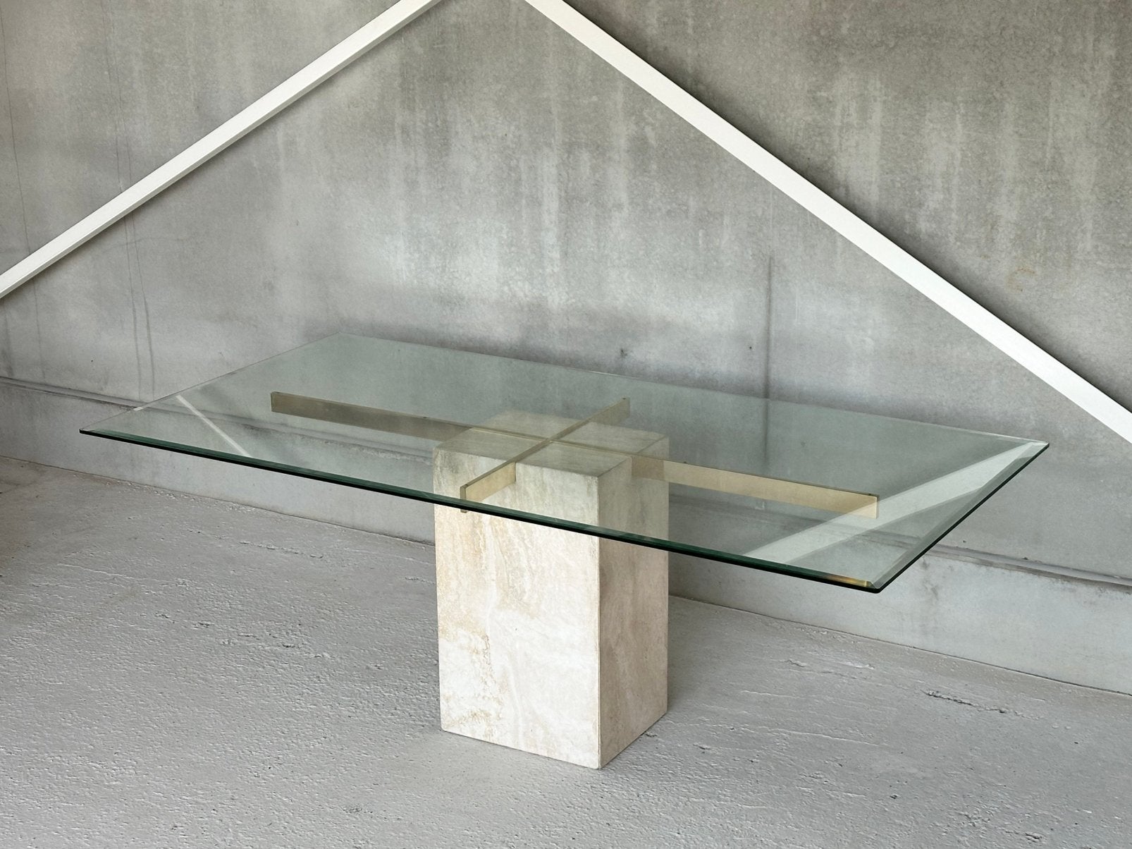 Vintage Artedi travertine eetkamertafel 1980s, Ophalen