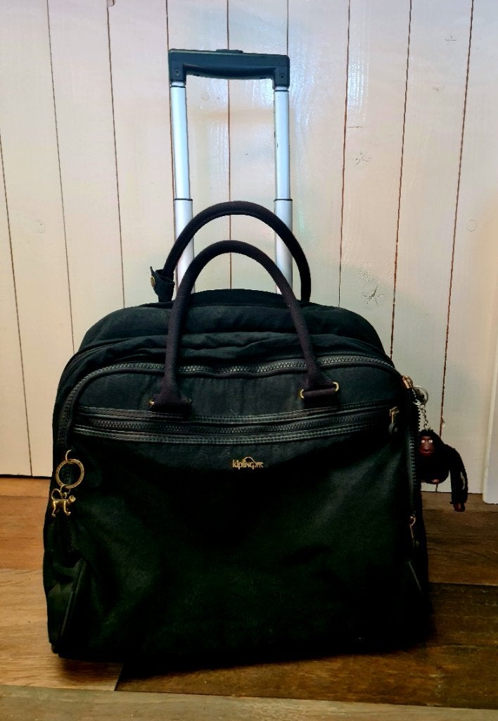 Kipling werktrolley, Gebruikt, Zwart, Minder dan 40 cm, Minder dan 35 cm