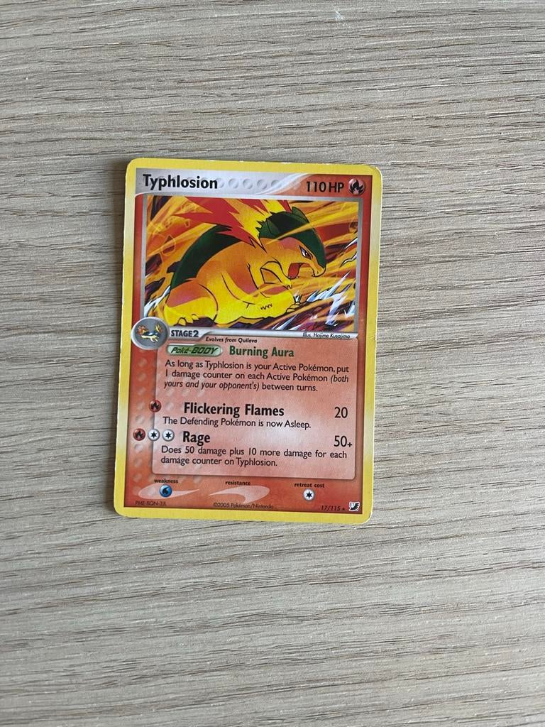 Typhlosion 17/115 Pokémon Kaart - EX Unseen Forces, Ophalen of Verzenden, Gebruikt, Losse kaart