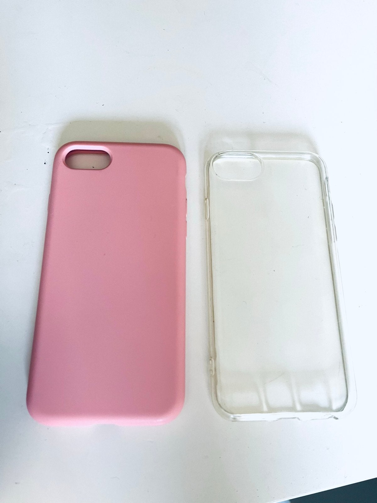 Roze en Transparant iPhone Hoesje voor iPhone 7/8/SE (2020/2, Telecommunicatie, Mobiele telefoons | Hoesjes en Frontjes | Apple iPhone