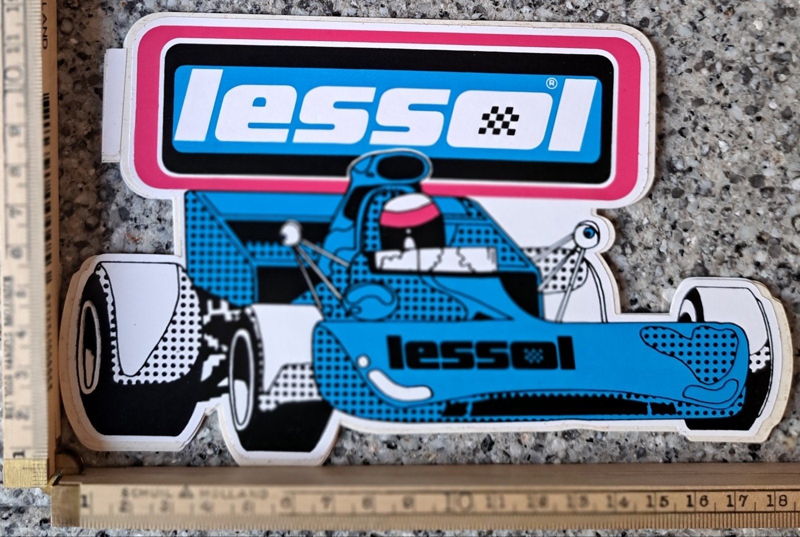 Grote Vintage sticker Lessol formule 1 raceauto autosport, Ophalen of Verzenden