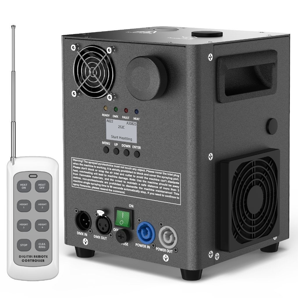 DJLicht Zwarte 800W Sparkular Sterretjes machine Koudvuur, Geluidgestuurd, ., Overige typen, Nieuw