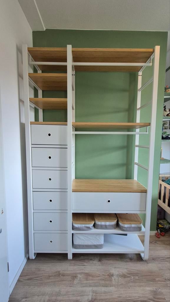 Elvarli kast 125x40x216 lades&planken, incl zijpaneel 125h, 100 tot 150 cm, Modern, Scandinavontuurlijk, Zo goed als nieuw, 25 tot 50 cm