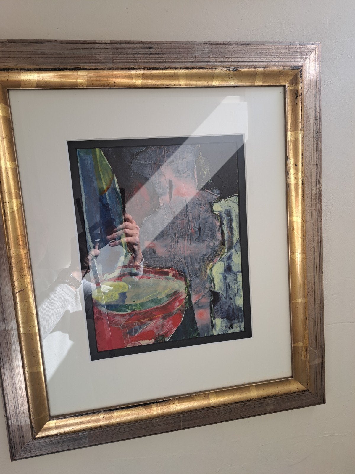 Abstract kunstwerk in lijst - Kleurrijk en modern, Ophalen of Verzenden