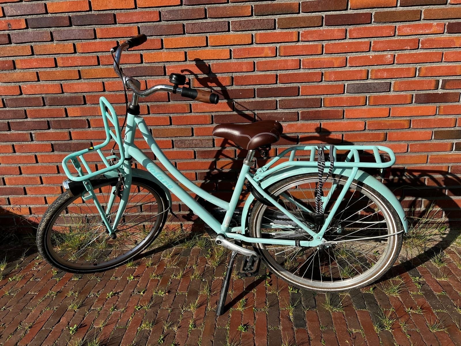 Volare mintgroene meisjesfiets met voordrager, Fietsen en Brommers, Fietsen | Meisjes, Ophalen, Gebruikt, 24 inch, Handrem