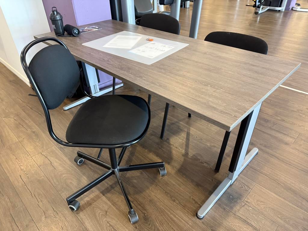 Bureau en stoelen, Huis en Inrichting, Ophalen, Hout, Bruin, Zo goed als nieuw