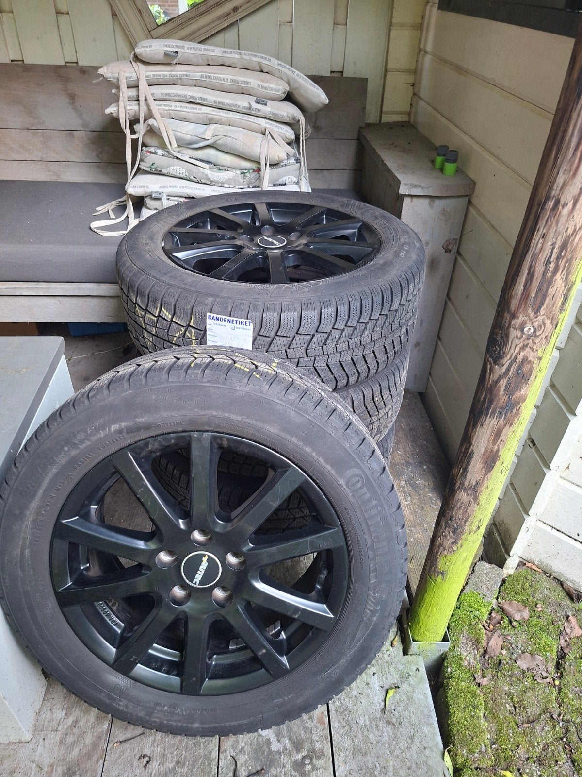 4 Continental winterbanden met Autec velgen 205/55 R16, Ophalen, Gebruikt, 16 inch, Banden en Velgen