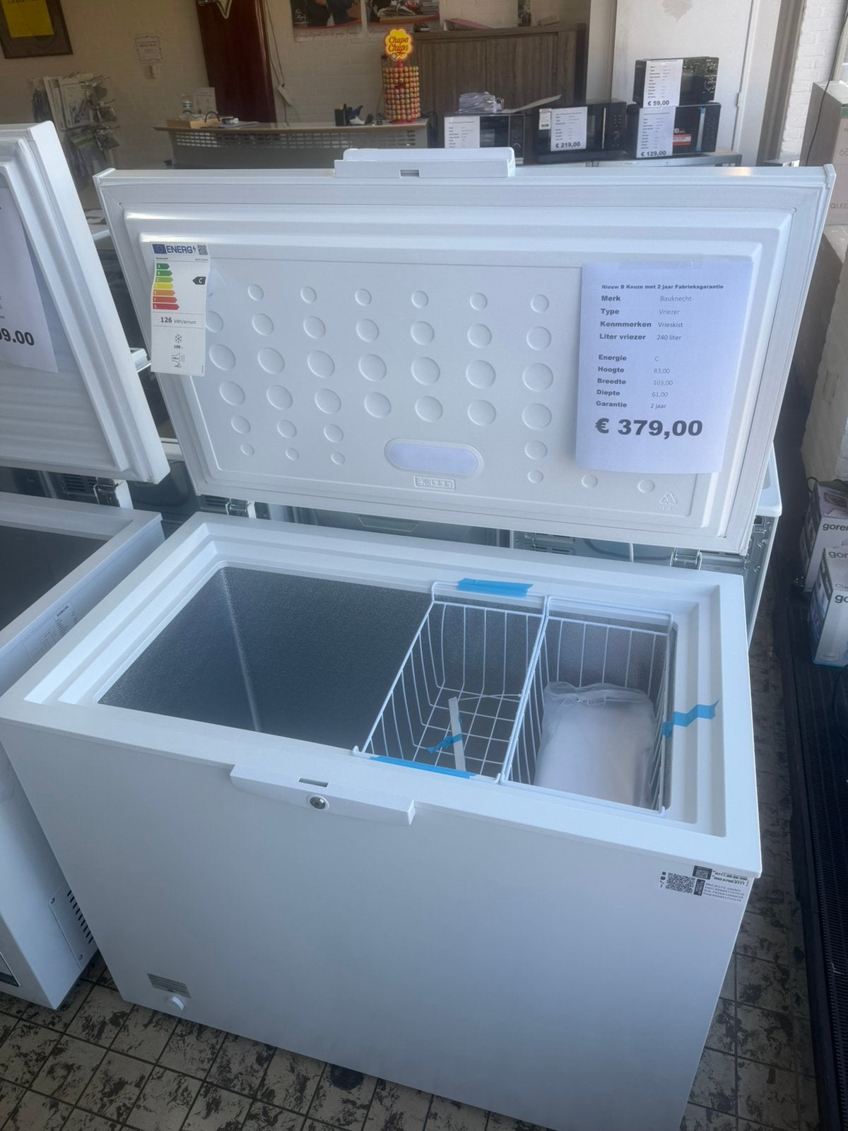 Bauknecht vrieskist nieuw 240 liter 103 breed, Witgoed en Apparatuur, Vriezers en Diepvrieskisten, Ophalen, Vrieskist, Minder dan 85 cm