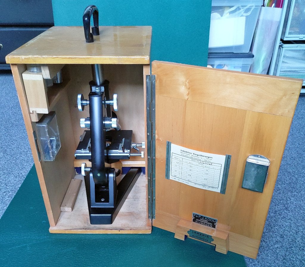 Reichert vintage microscoop, Audio, Tv en Foto, Optische apparatuur | Microscopen, Ophalen, Gebruikt, 1000x of meer, Biologische microscoop
