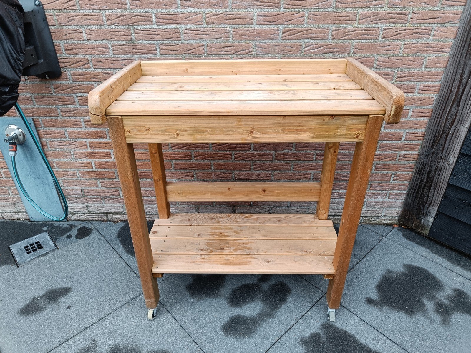 houten oppottafel, Tuin en Terras, Ophalen, Zo goed als nieuw