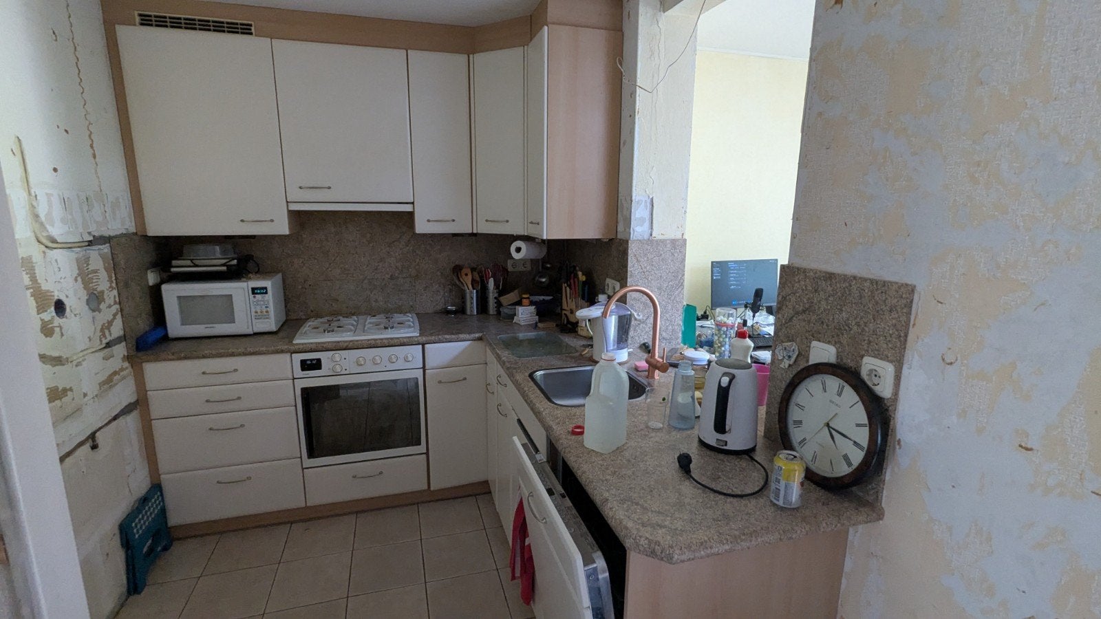 complete set keukenkastjes hoekkeuken gratis afhalen, Huis en Inrichting, Keuken | Complete keukens, Ophalen, Gebruikt, Overige kleuren