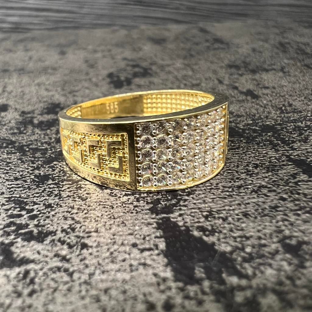 14k gouden ring prachtig model versace, Ophalen of Verzenden, Zo goed als nieuw, Goud, Dame