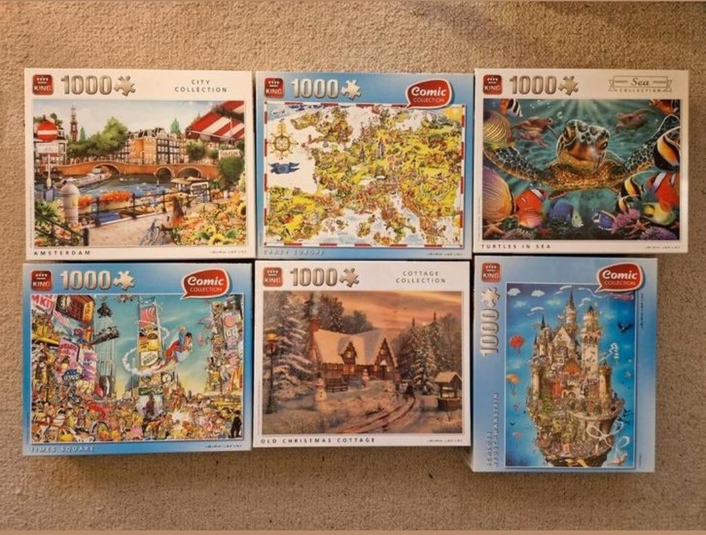 King puzzels.  6 stuks voor €6.00., Ophalen of Verzenden, 500 t/m 1500 stukjes