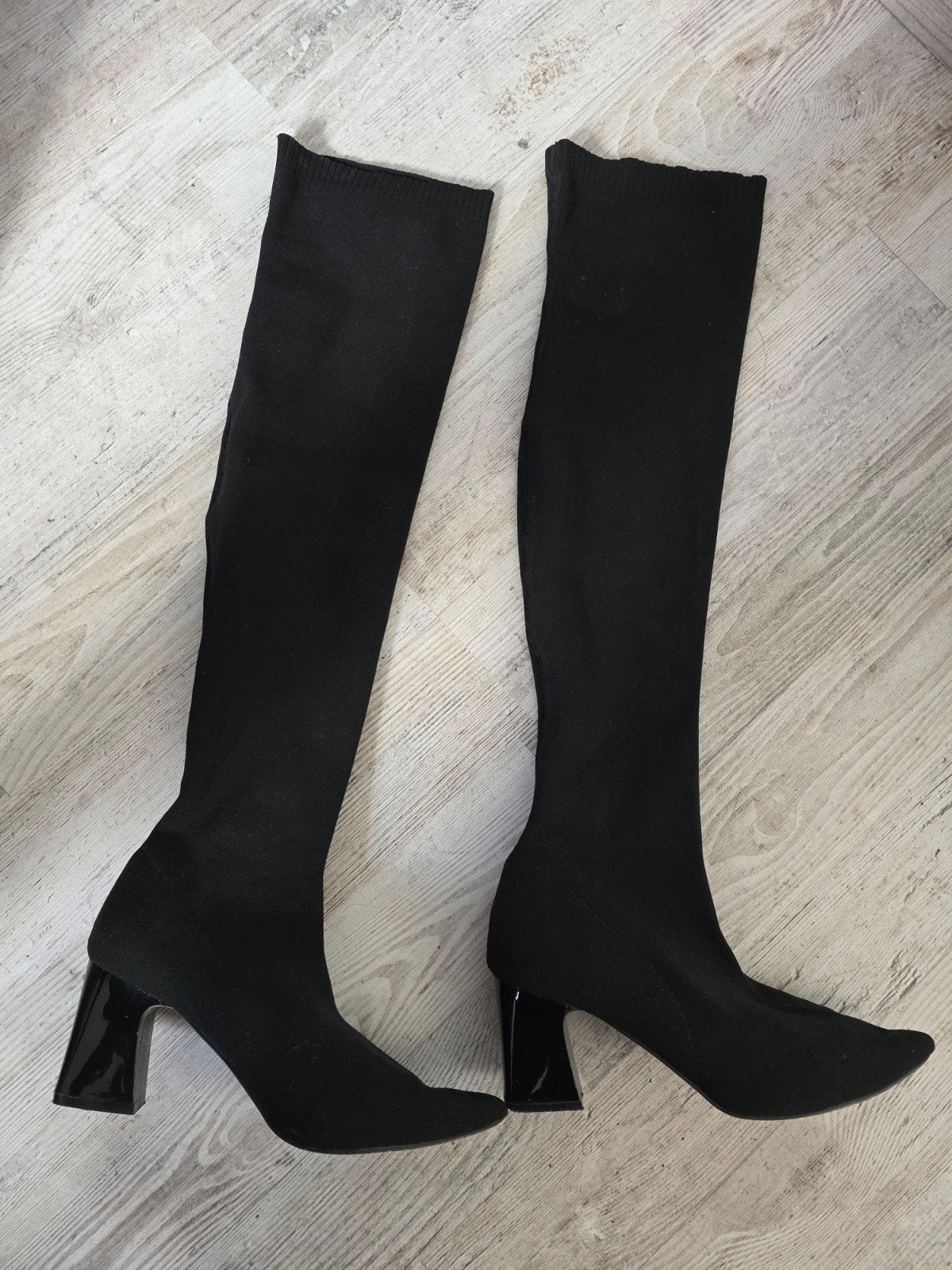 Zwarte overknee laarzen met hak - Maat 40, Kleding | Dames, Schoenen, Ophalen, Zwart, Hoge laarzen