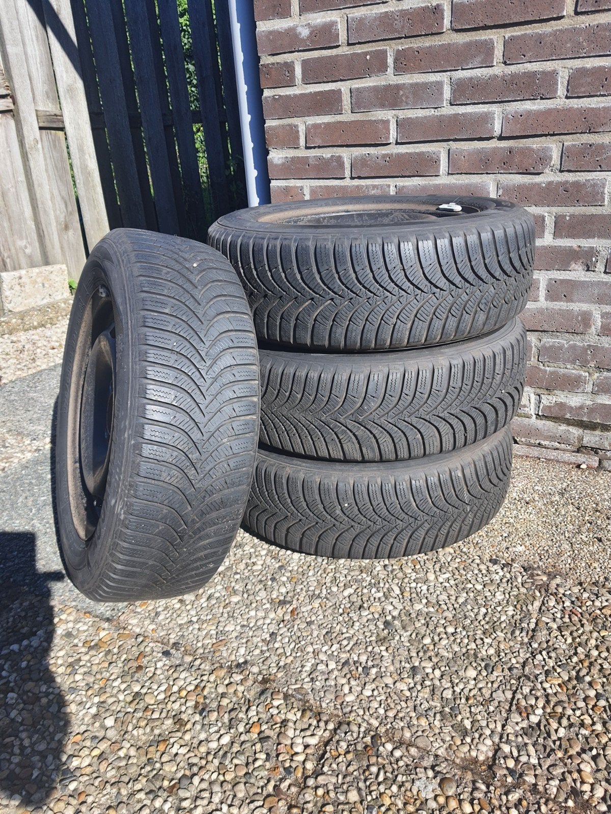 winterbanden. 14inxh op stalen velgen, Ophalen, 14 inch, Gebruikt, 175 mm