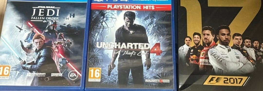 PS4 Games: Star Wars Jedi, Uncharted 4, F1 2017, Spelcomputers en Games, Avontuur en Actie, 1 speler, Ophalen of Verzenden, Zo goed als nieuw