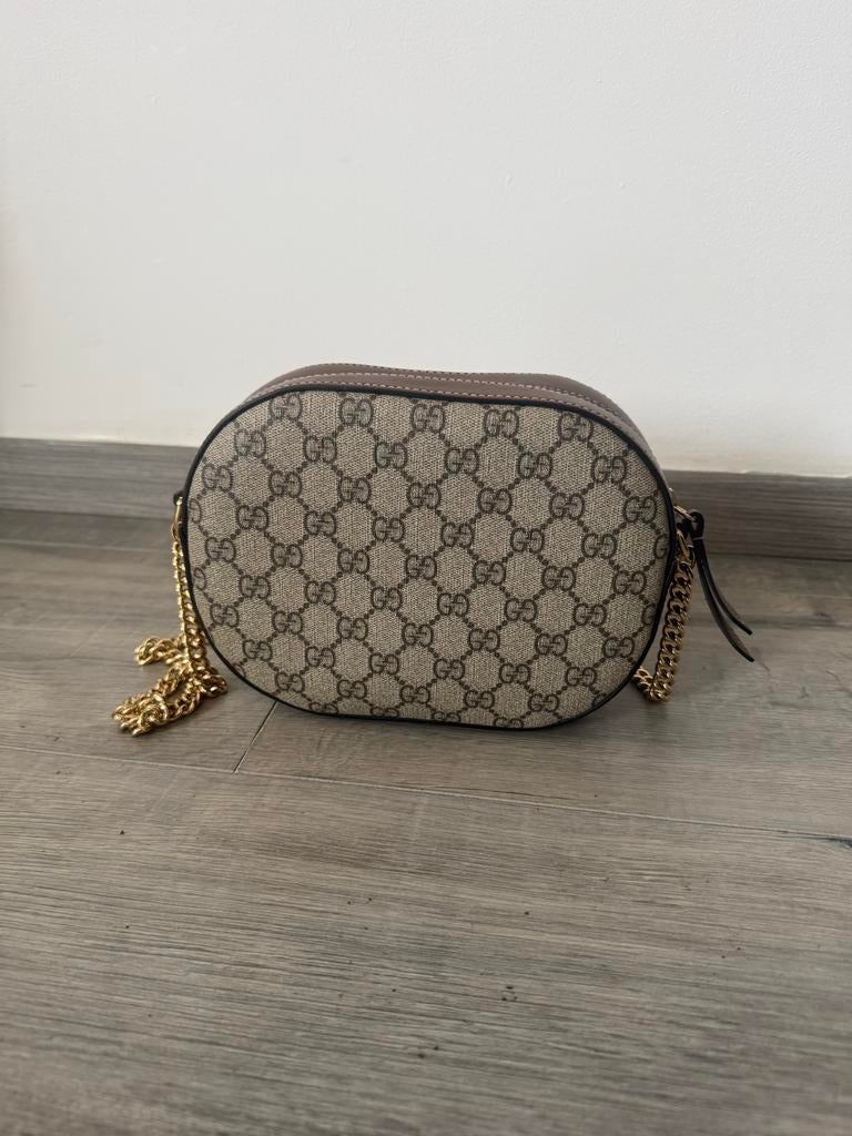 Gucci dames tas met bon, Ophalen of Verzenden, Gebruikt, Bruin, Schoudertasje