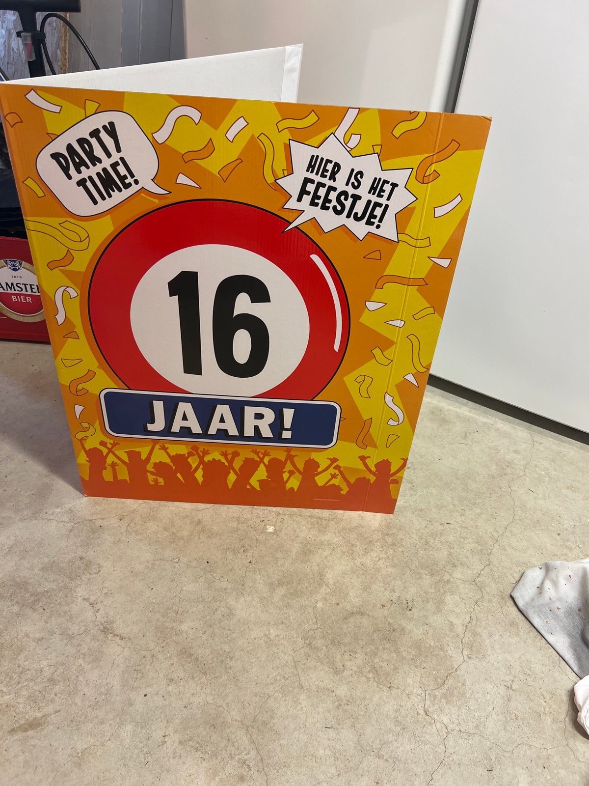 Feestbord 16 Jaar - Party Time!, Hobby en Vrije tijd, Ophalen, Zo goed als nieuw, Versiering, Verjaardag