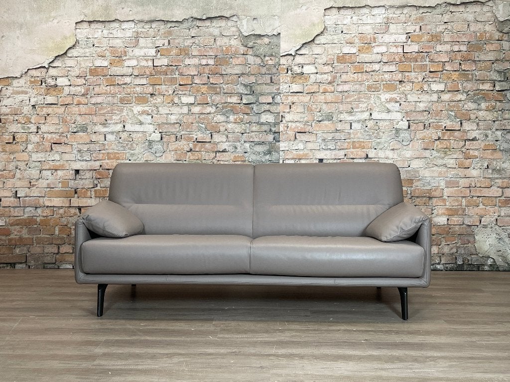 Leolux Bora Balanza - Taupe/Grijs leer | Axel Enthoven, Ophalen, Design, Driepersoons, 75 tot 100 cm