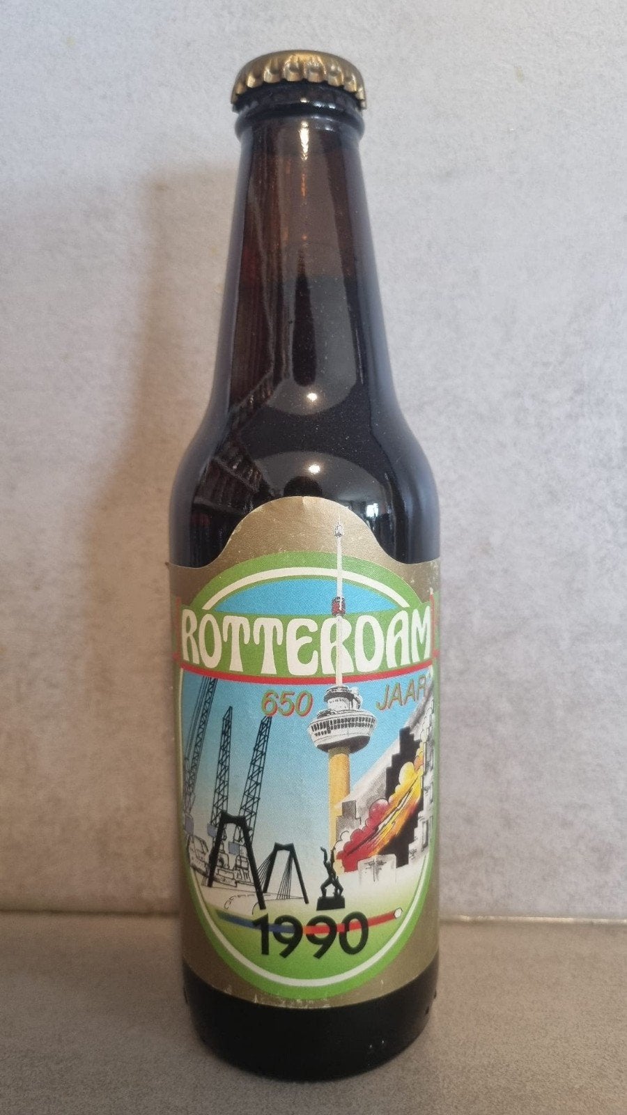 Rotterdam 650 jaar - Brouwerij Lindeboom, Neer - 30cl - '90, Verzamelen, Ophalen of Verzenden, Zo goed als nieuw, Flesje(s), Overige merken