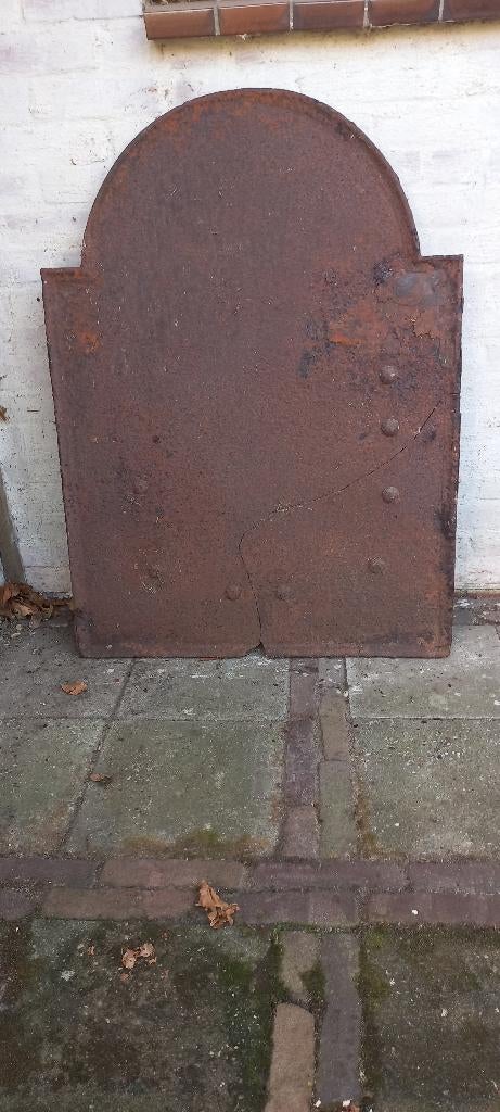 Antieke haardplaat, gietijzer. Uit oude Twentse boerderij, Antiek en Kunst, Ophalen
