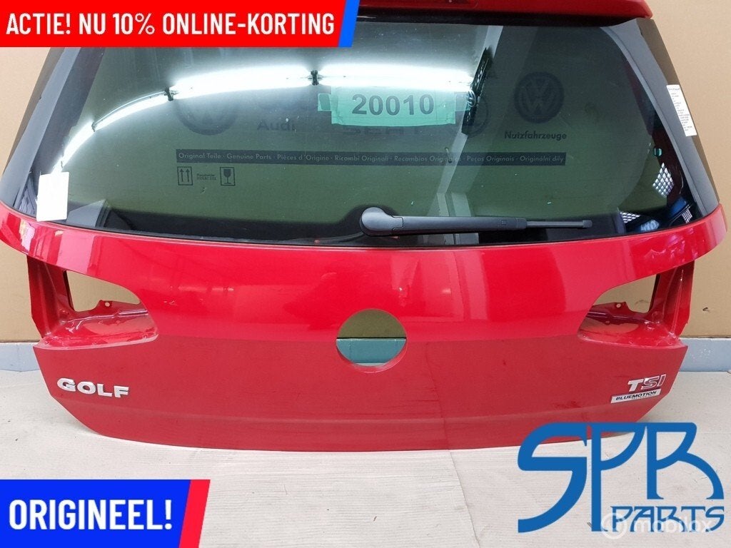 GOLF 7 VII Achterklep PRIVATE GLASS DONKER Tornadorood LY3D, Gebruikt, Achterklep, Volkswagen, Ophalen of Verzenden