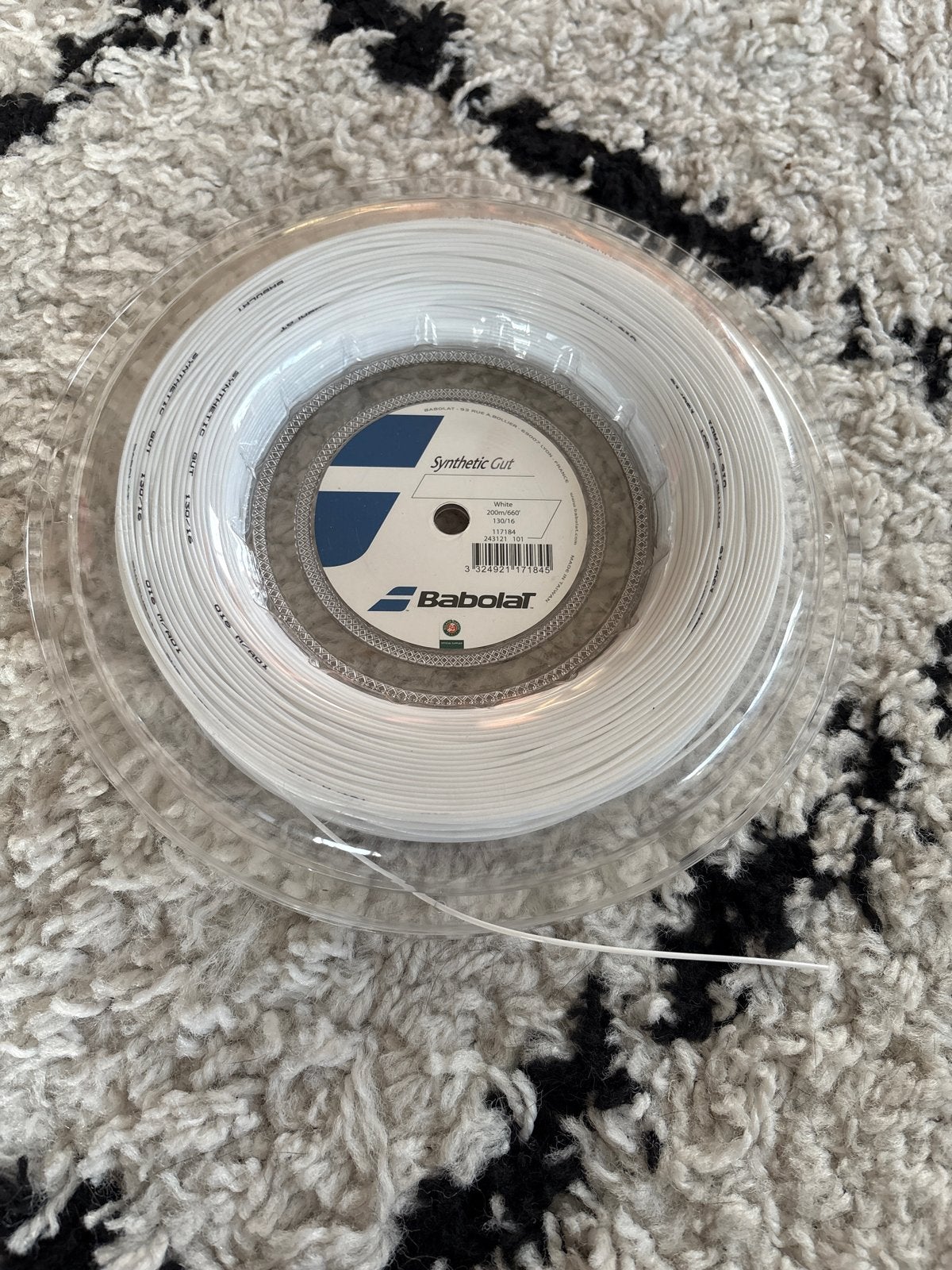 Babolat Synthetic Gut Tennis Snaar - Witte Volledige Rol, Ophalen, Nieuw, Grip of Snaar, Babolat