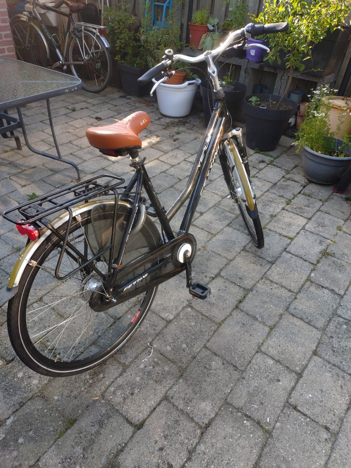 Ferrini Nexus Damesfiets - Zwart/Bruin, 7 versnellingen, Gebruikt, Velgrem, Versnellingen, 50 tot 53 cm