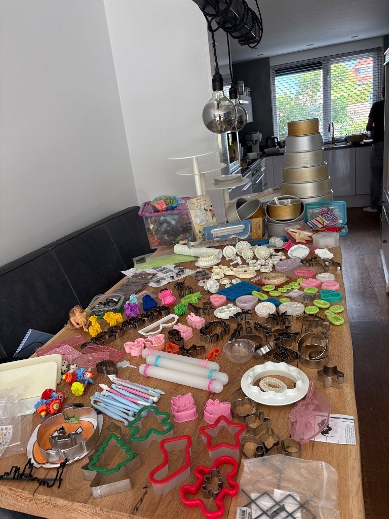 Taarten bakpannen decoratie vormpjes, Ophalen, Gebruikt, Taarten, Versiering