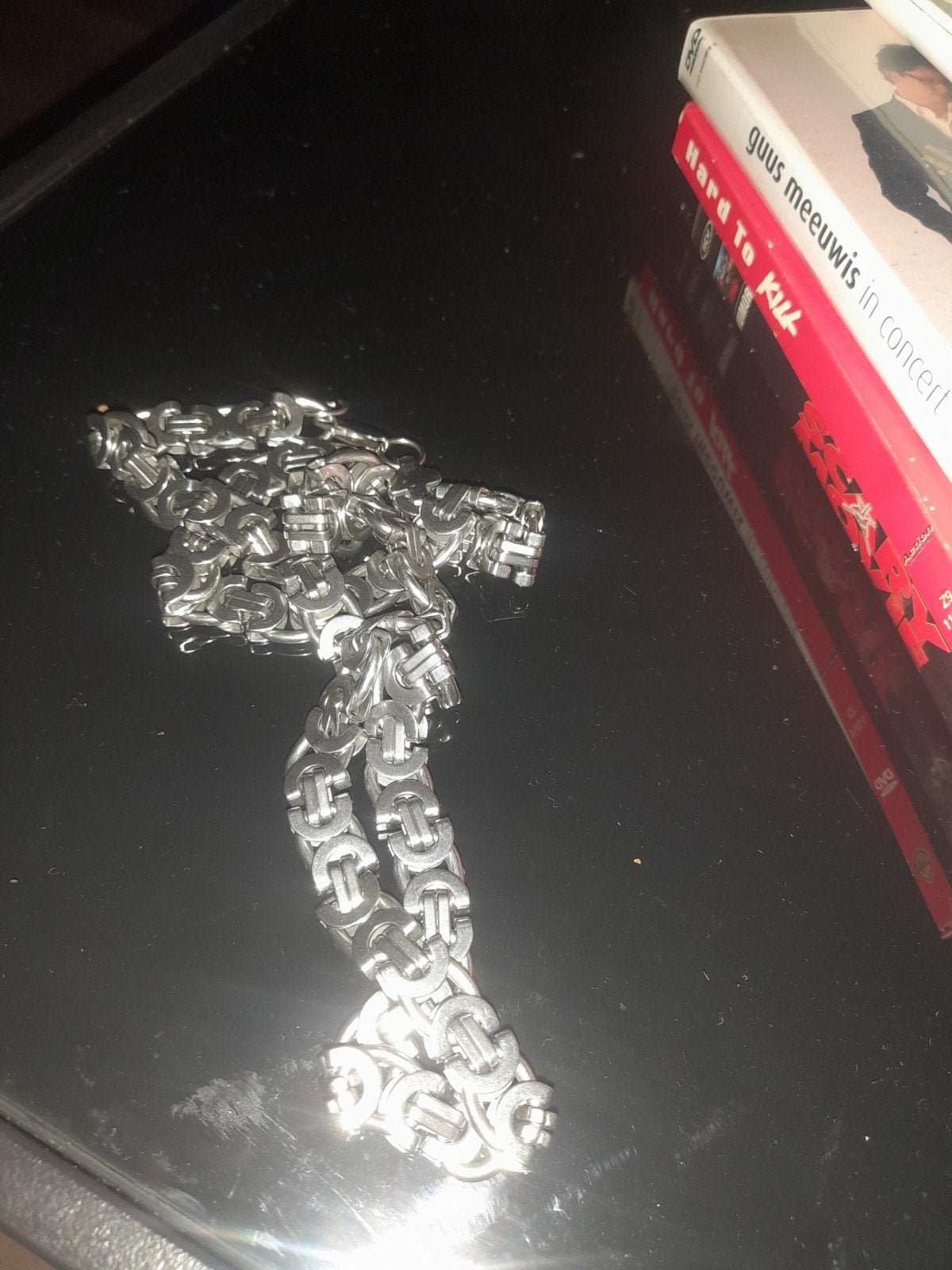 koningsketting zilver platte schalel, Ophalen of Verzenden, Zo goed als nieuw, Zilver, Zilver