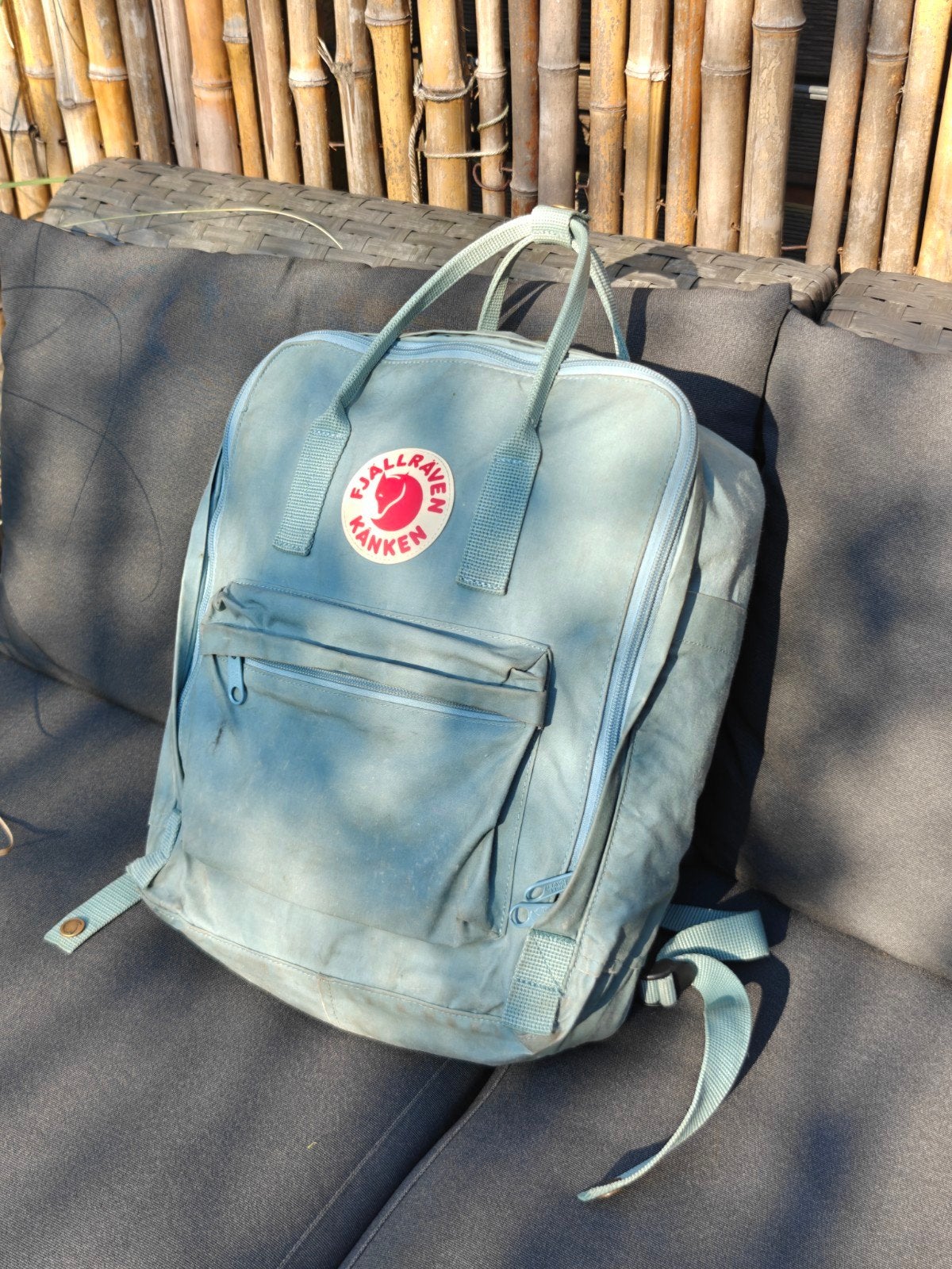 Fjällräven Kånken tas - Lichtblauw, Sieraden, Tassen en Uiterlijk, Tassen | Rugtassen, Overige merken, Gebruikt, 25 tot 40 cm