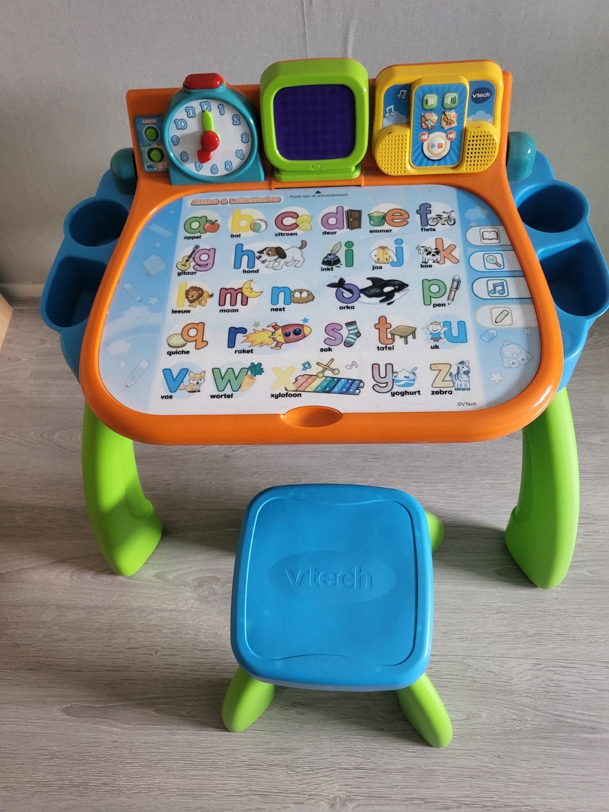 VTech Magisch Bureau 3-in-1 met krukje en 8 kaarten, Kinderen en Baby's, Speelgoed | Vtech, Ophalen of Verzenden, Gebruikt, 2 tot 4 jaar