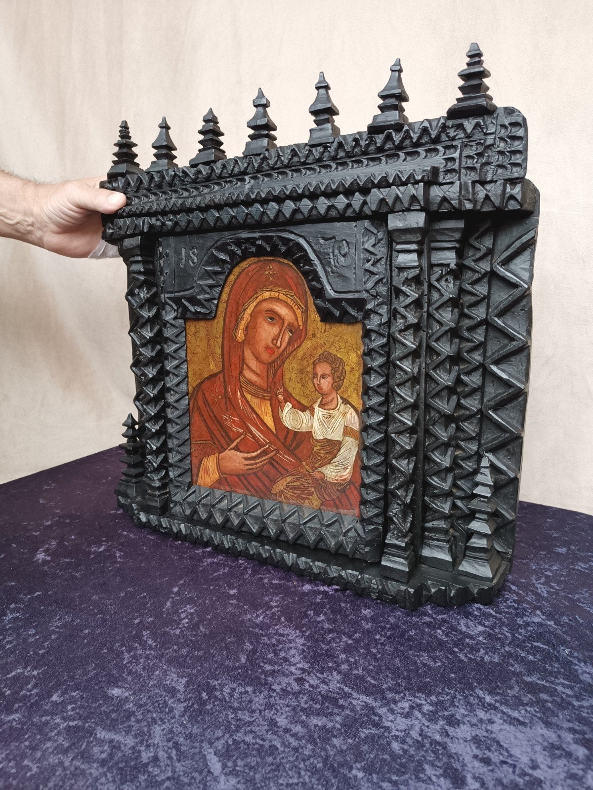Religieuze Kunst Transsylvaanse Glasiconen 1870, Antiek en Kunst, Antiek | Religie, Ophalen