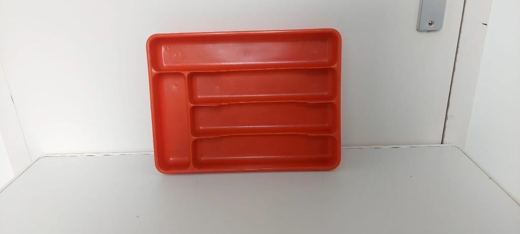 Vintage Retro kunststof bestekbak oranje Vendex, Huis en Inrichting, Eu, Ophalen of Verzenden, Zo goed als nieuw, Eu