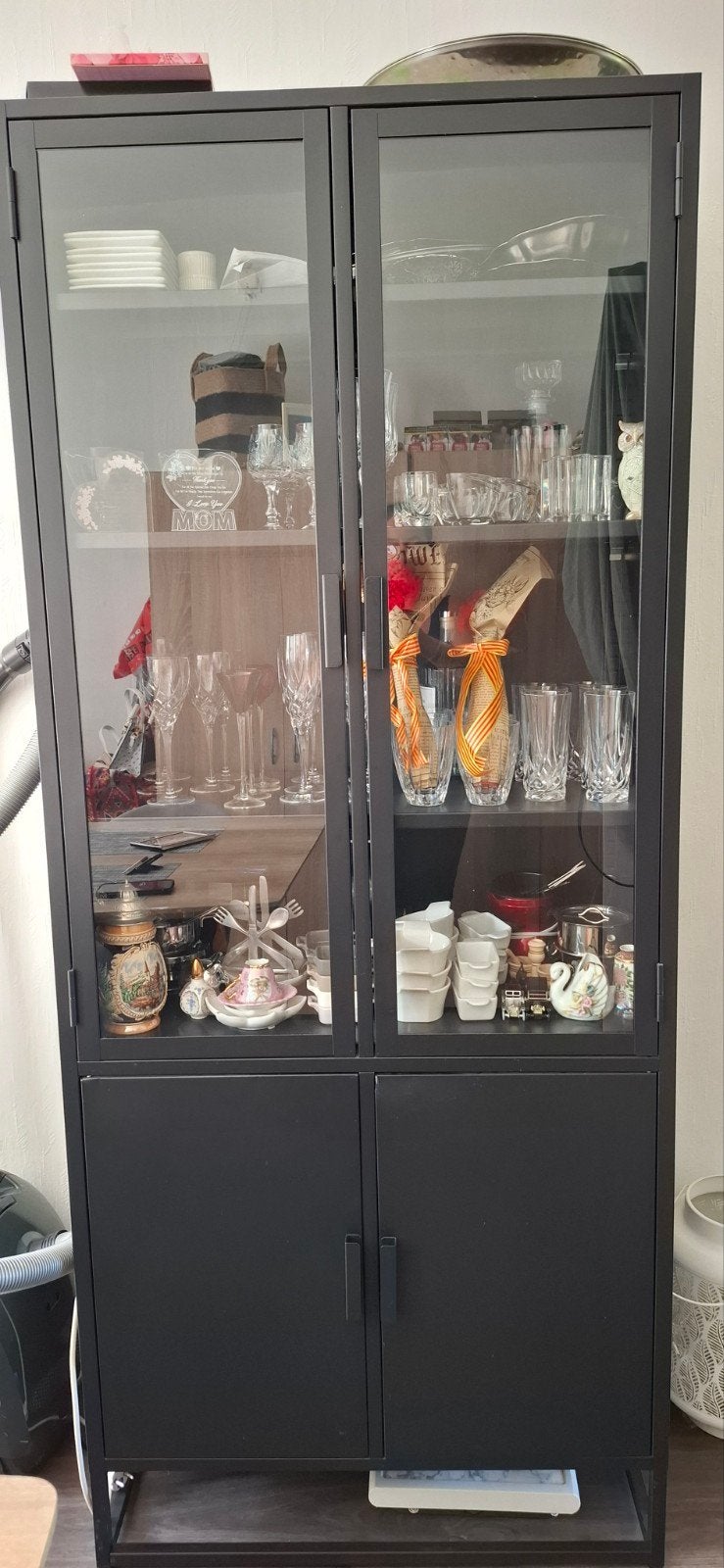 Industriële vitrine kast, Huis en Inrichting, Kasten | Vitrinekasten, Ophalen, Gebruikt